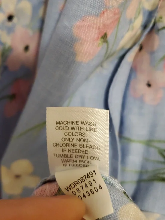 J. Jill Love Linen Blue Floral Sleeveless Shift Dress Size Large - Picture 7 of 12